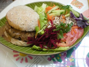 Delightful Veggie Burger at Peace Garden_in Ottawa